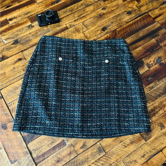 LOFT Green A-Line Mini Skirt for Work - Picture 2 of 8